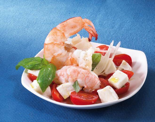 Salade caprese de la mer