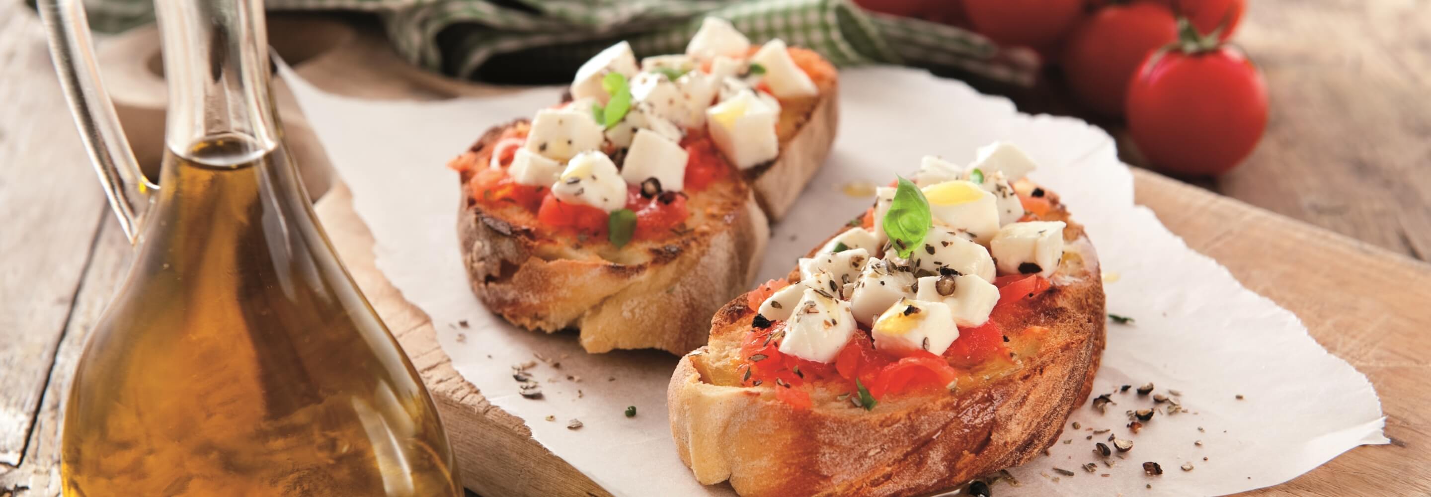 Bruschetta con mozzarella