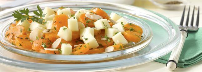 Salade de carottes, d’amandes et de Galbanino