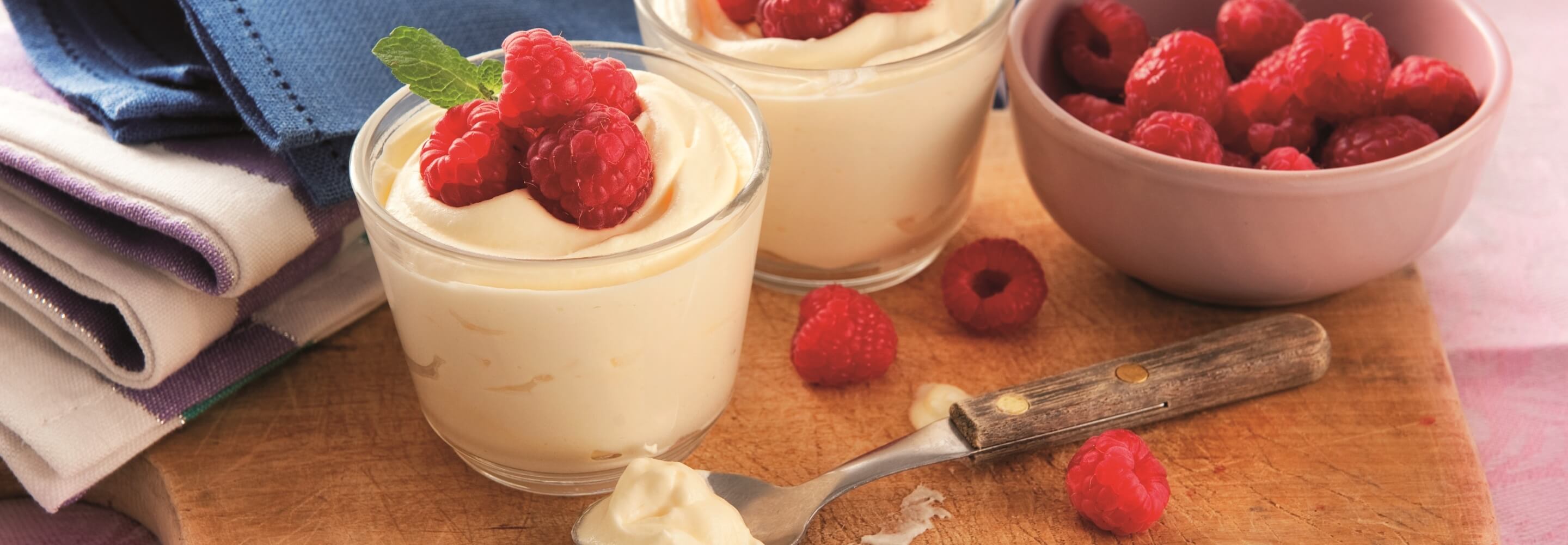 Crème de mascarpone aux framboises