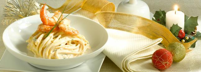 Spaghetti alla chitarra mit Ricotta und Garnelen