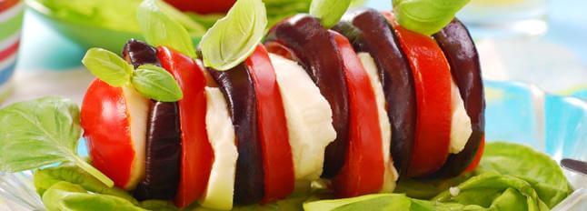 Salade Caprese d’aubergines