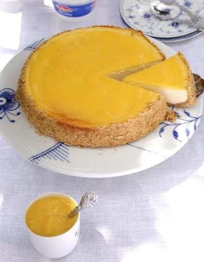 Cheesecake à la ricotta et lemon curd