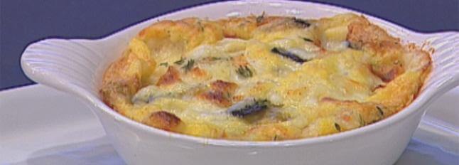 Auberginen-Clafoutis mit Mozzarellakern