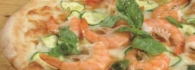 Pizza crevettes et courgettes