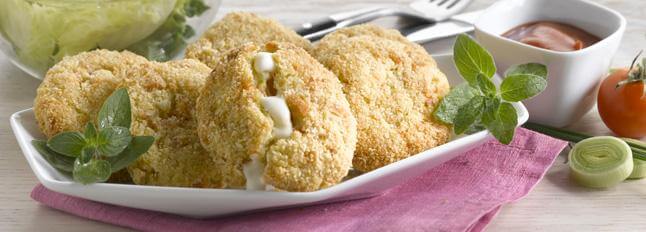 Boulettes de saumon, pommes de terre et Mozzarella