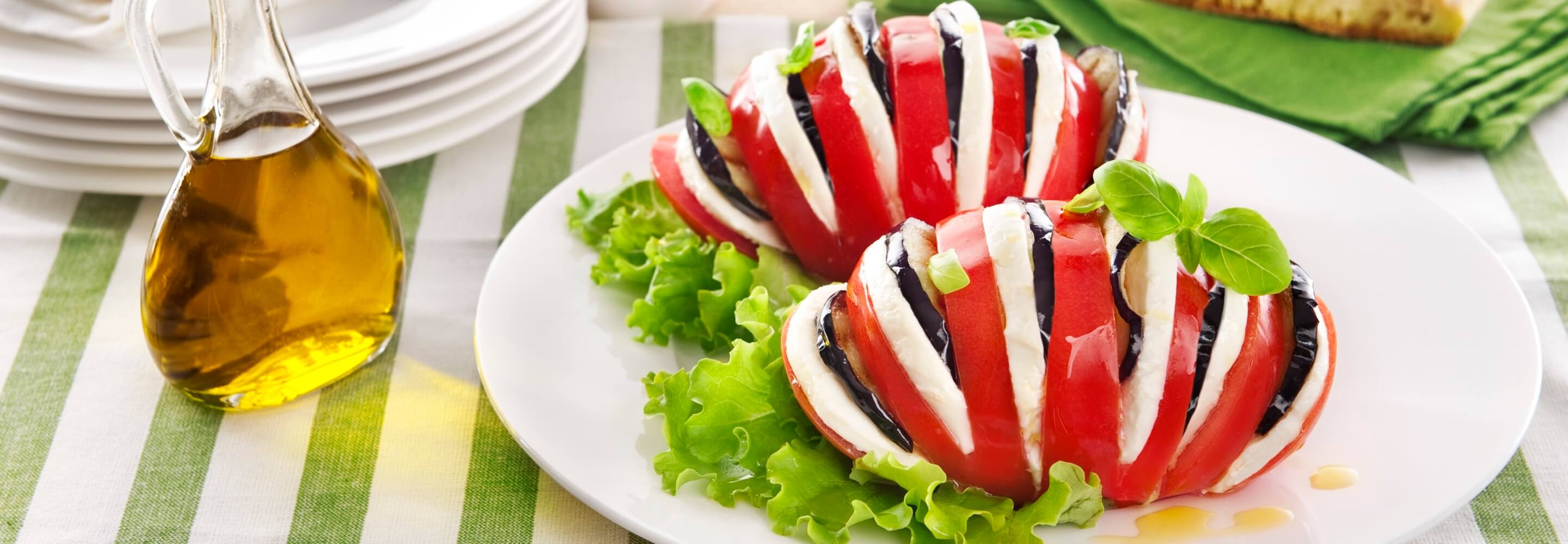 Salade Caprese en éventail