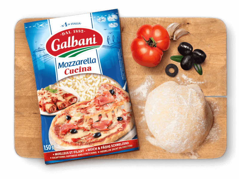 Galbani Mozzarella Cucina, gerieben, 150 g in situ