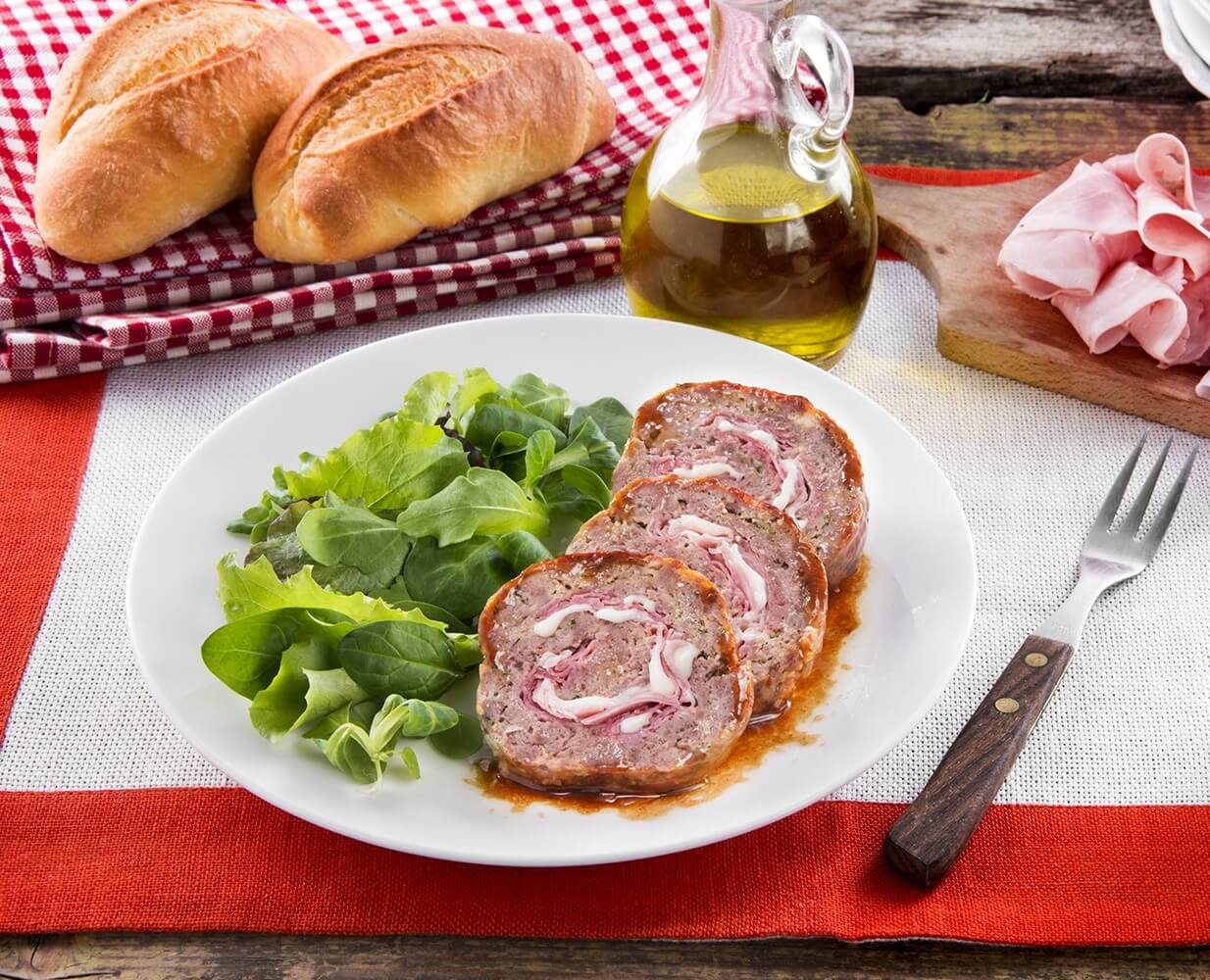 Polpettone de jambon et mozzarella