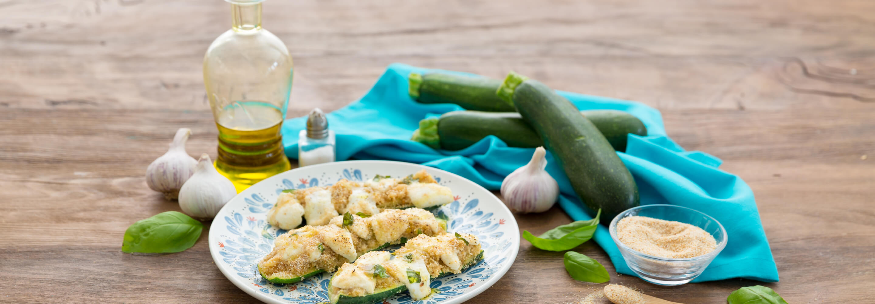 Courgettes gratinées à la mozzarella