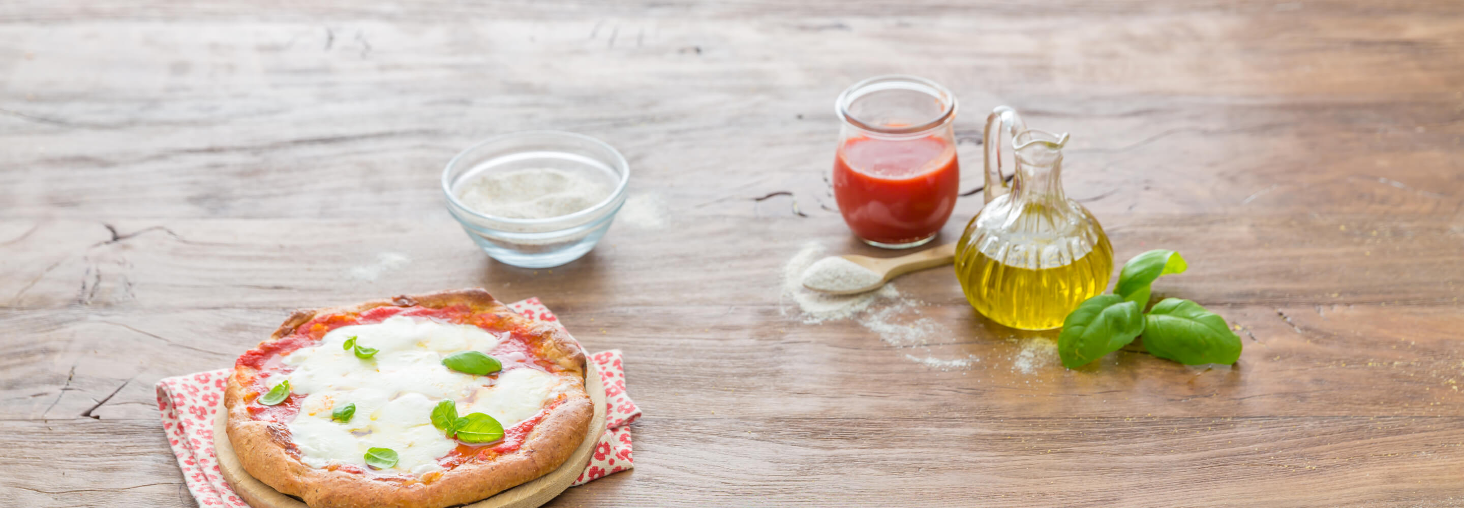 Pizza Margherita à la farine de sarrasin