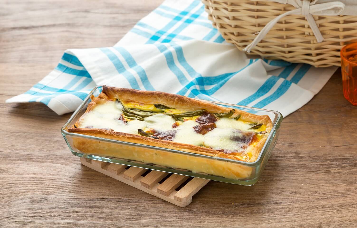 Quiche di mozzarella e fagiolini