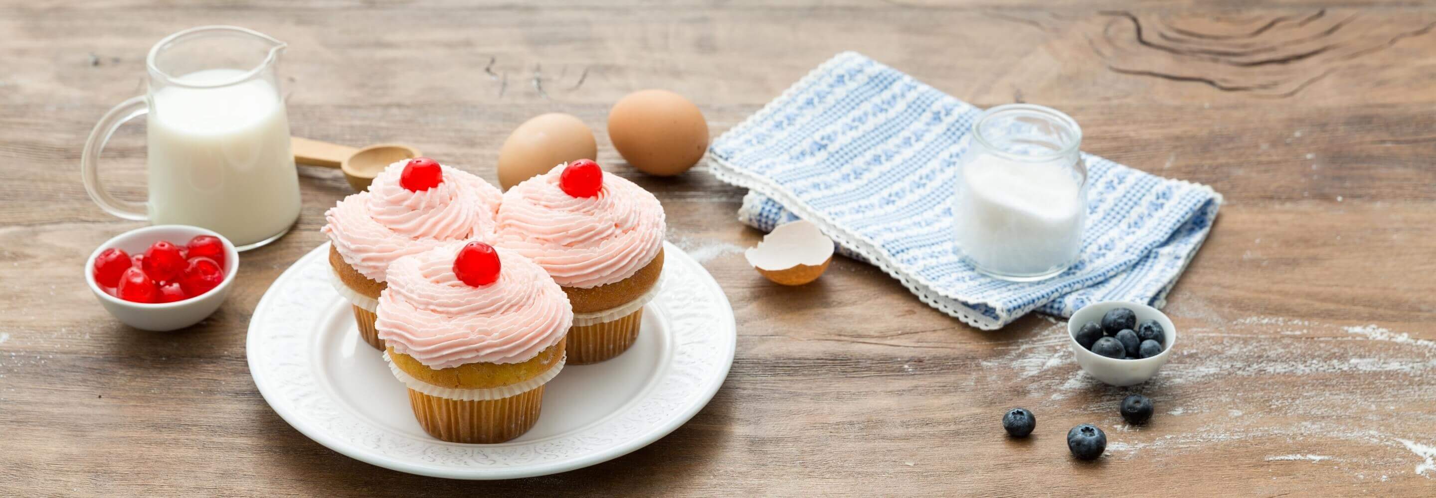 Laktosefreie Heidelbeer-Cupcakes