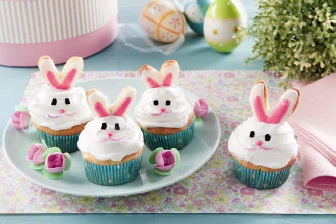 Cakeshop Decorazioni Per Cupcake A Forma Di Coniglietto Pasquale – 6 Pezzi, Carta Premium 480 G/m², Glitterati, Colore Rosso