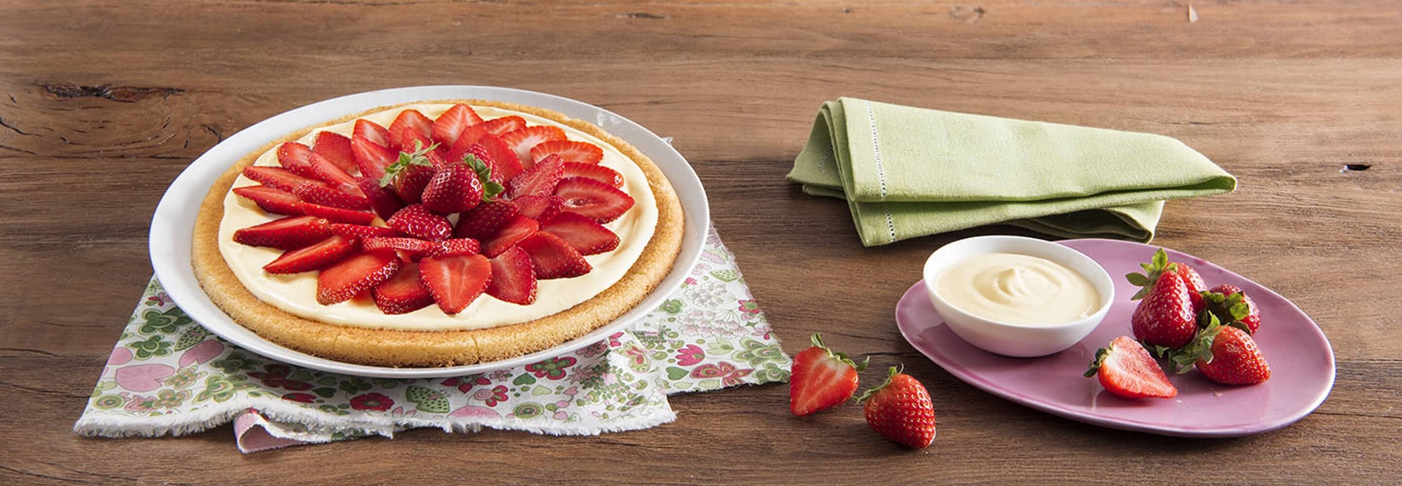 Fruit pizza à la crème de mascarpone et fraises