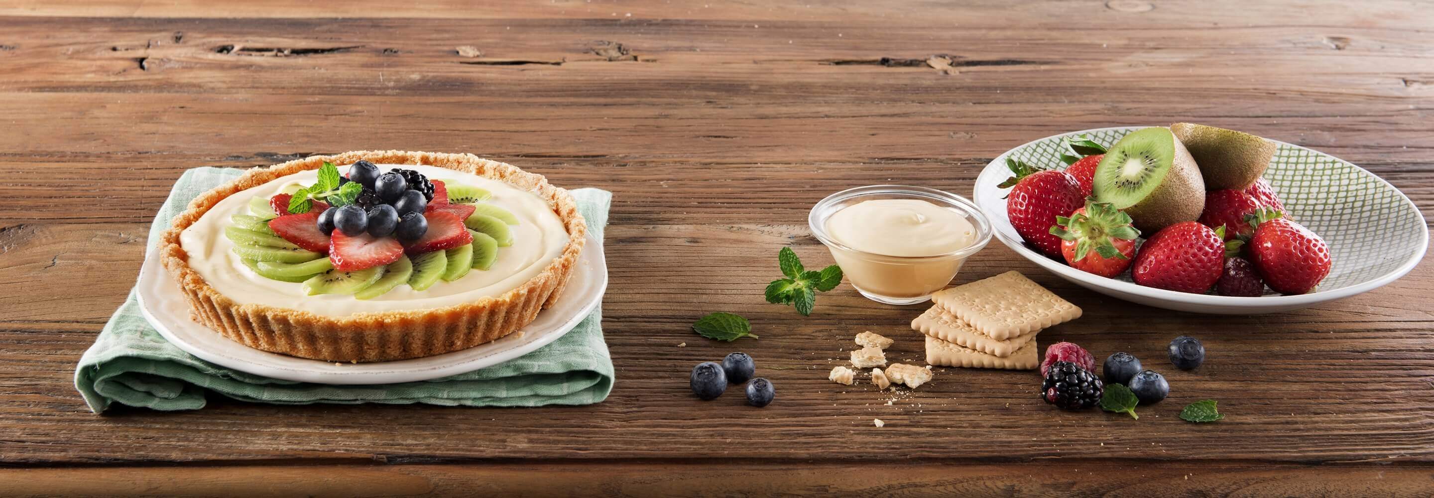 Crostata senza cottura con crema al mascarpone senza lattosio