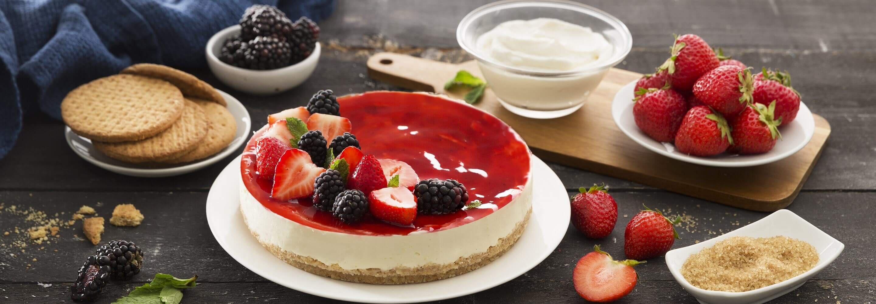 Cheesecake alla ricotta con fragole