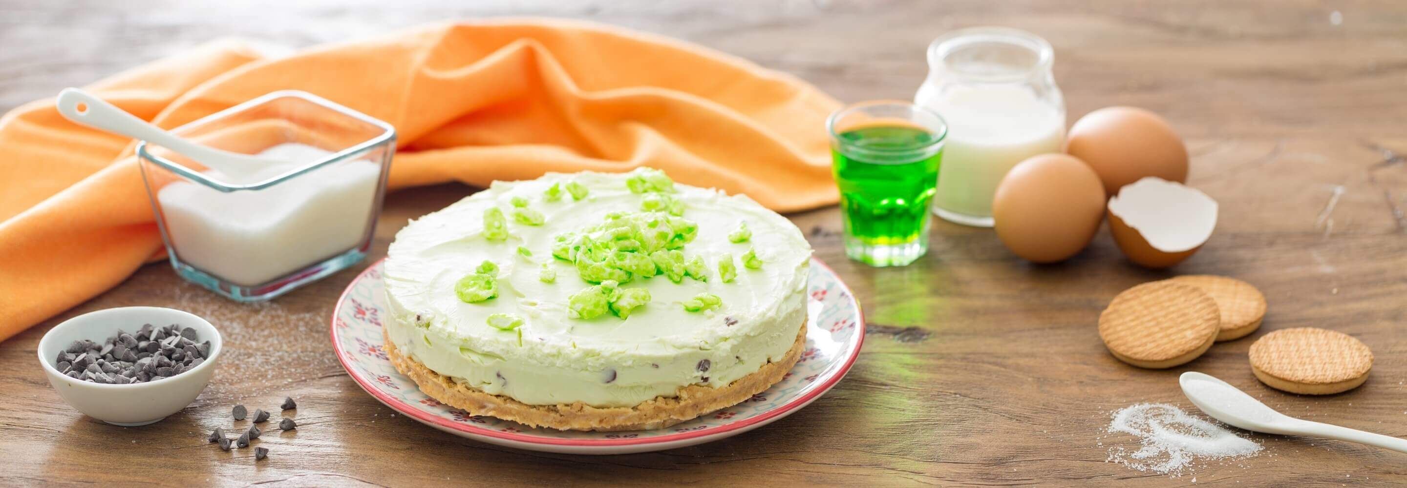 Cheesecake alla ricotta con menta e cioccolato