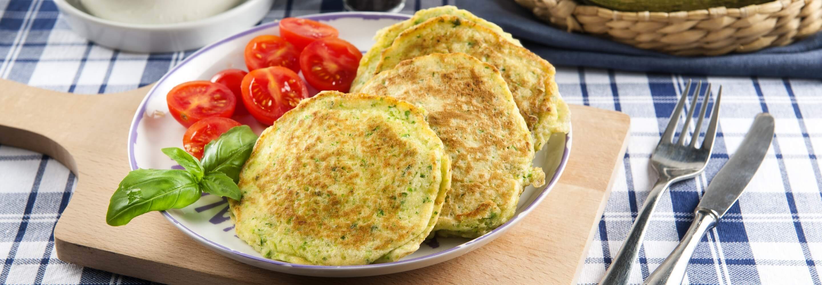 Pancakes salés aux courgettes et à la ricotta