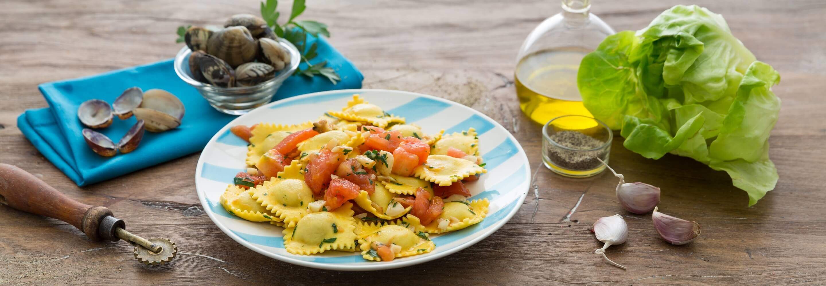 Ravioli mit Fisch und Ricotta