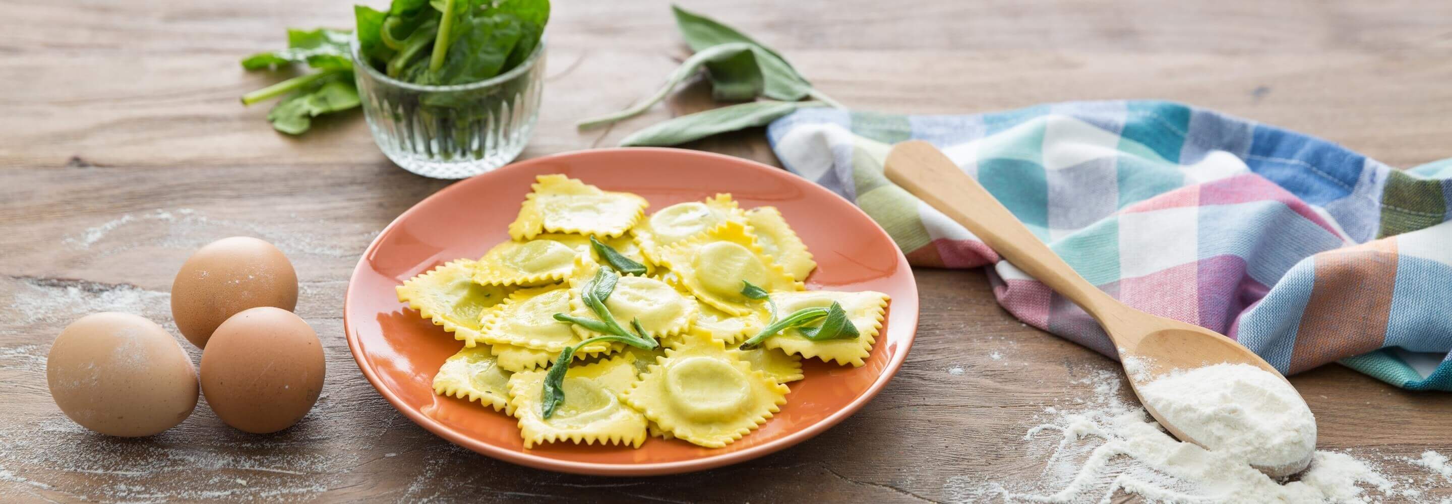 Ravioli mit Ricotta und Spinat