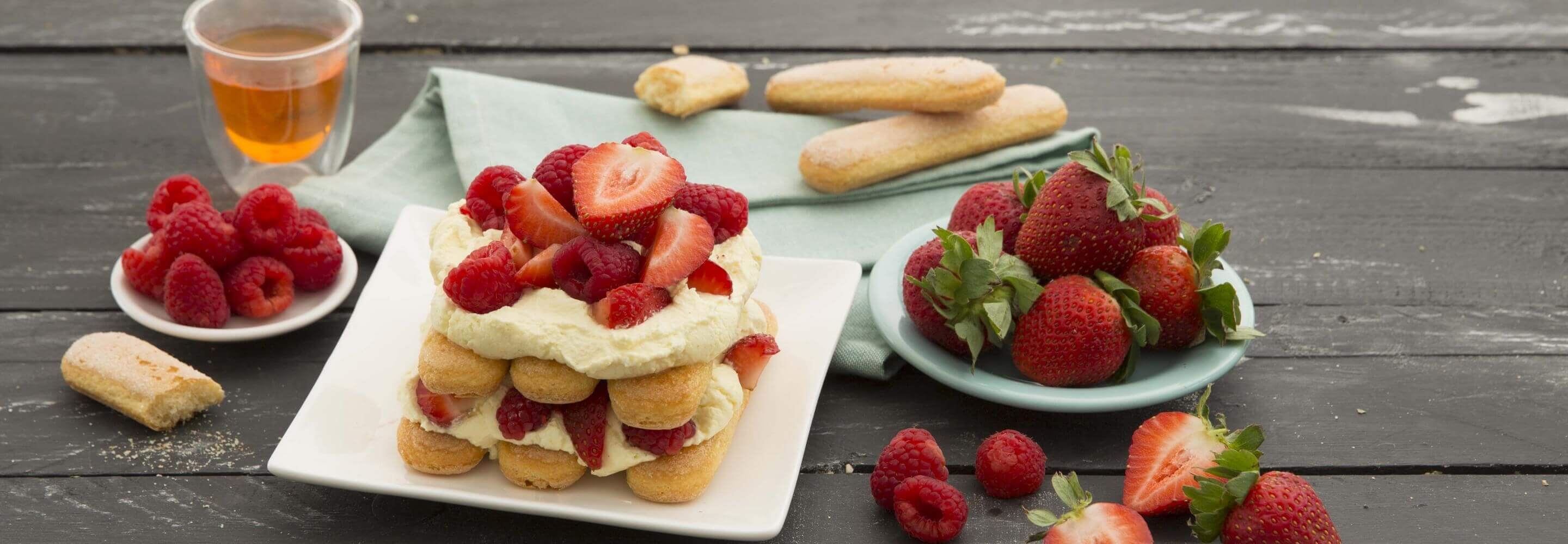 Tiramisu mit Ricotta und Erdbeeren