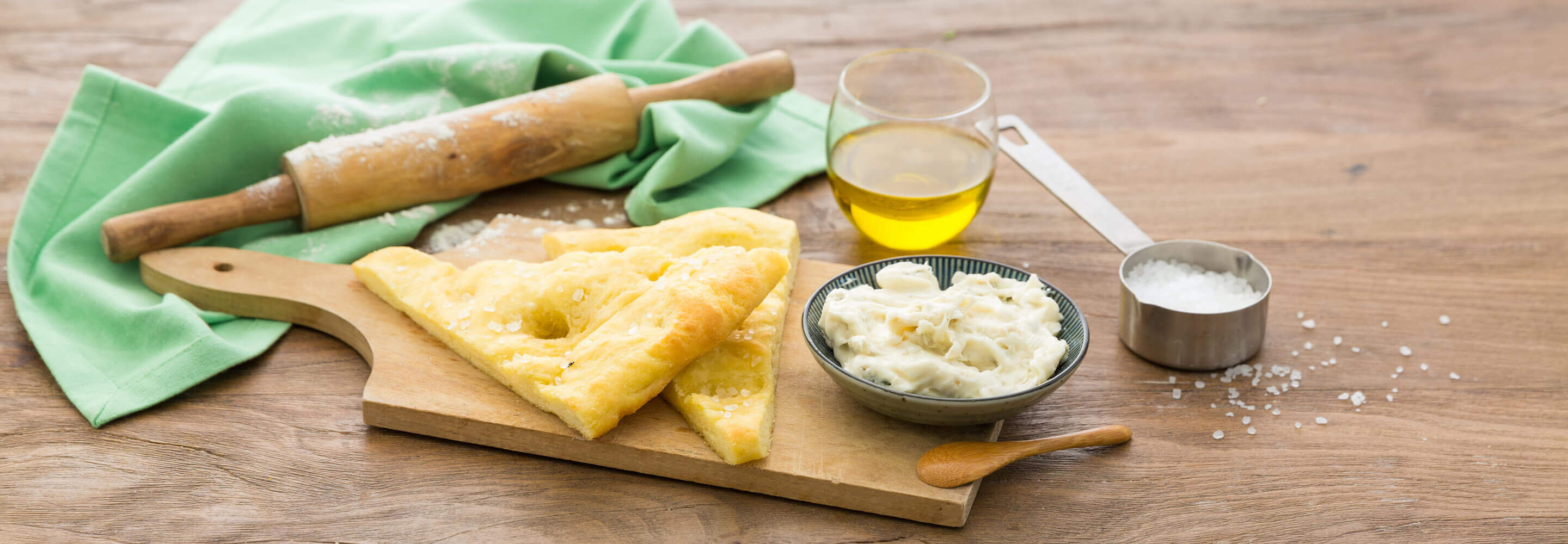 Glutenfreie Focaccia und Gorgonzola