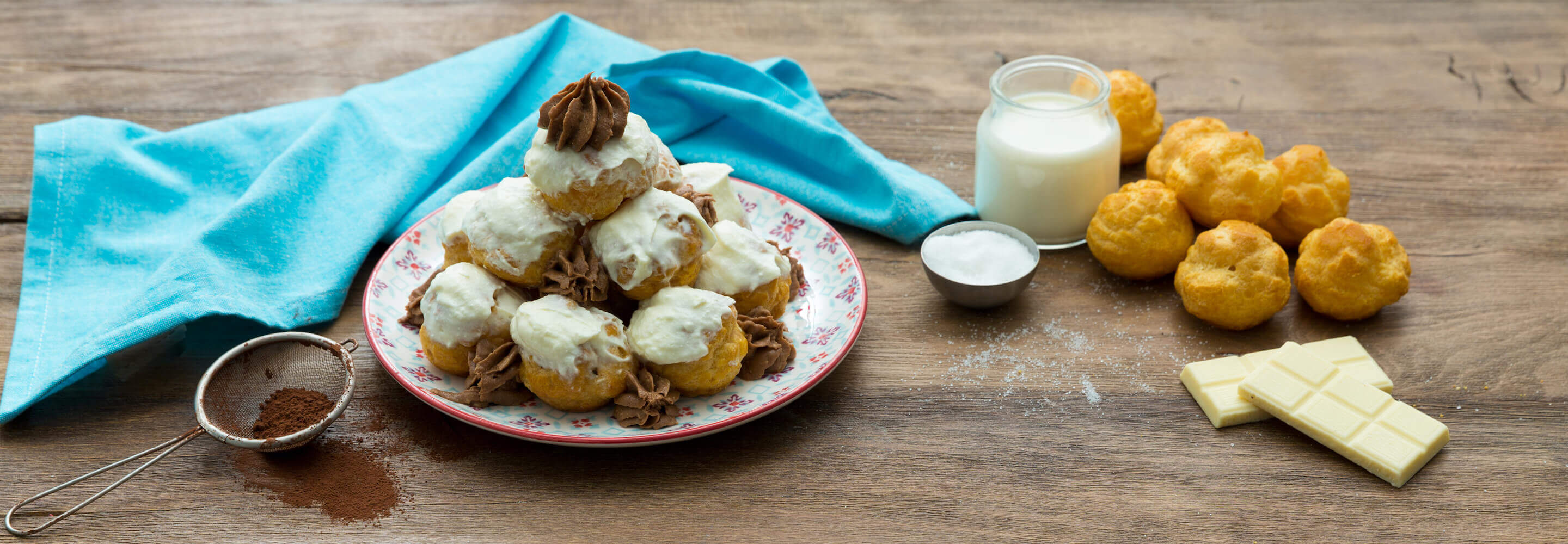 Profiteroles au chocolat blanc