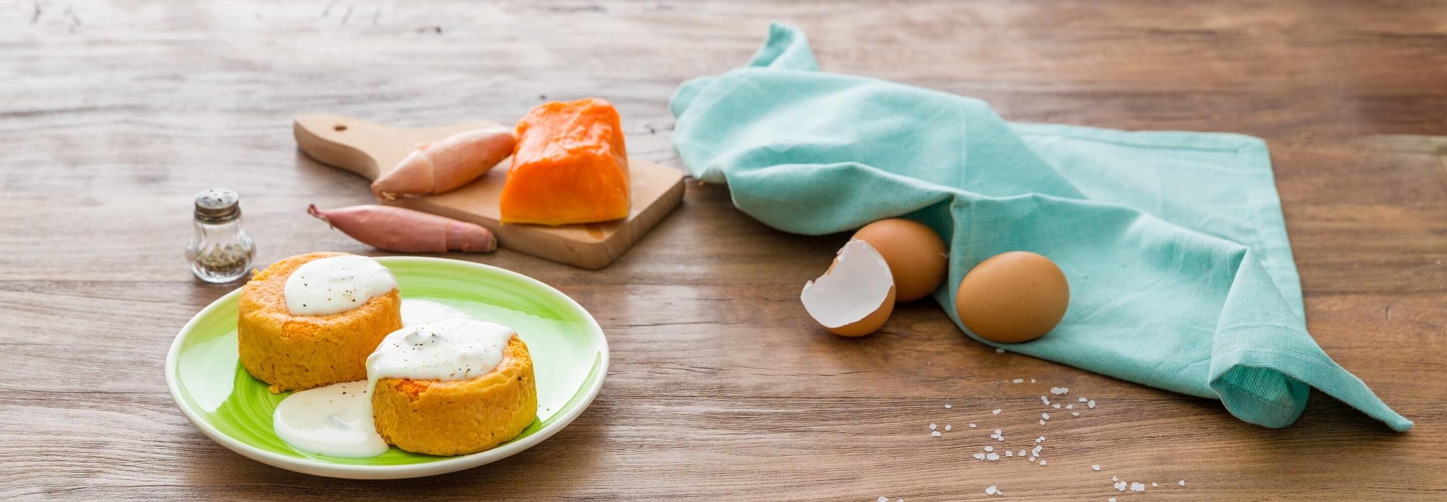 Flan de potiron à la crème de gorgonzola