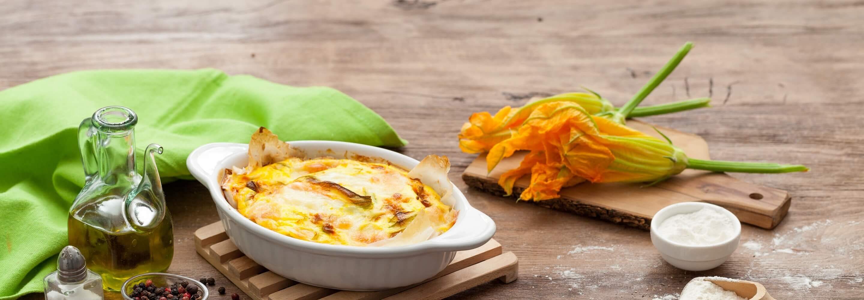 Frittata con fiori di zucca