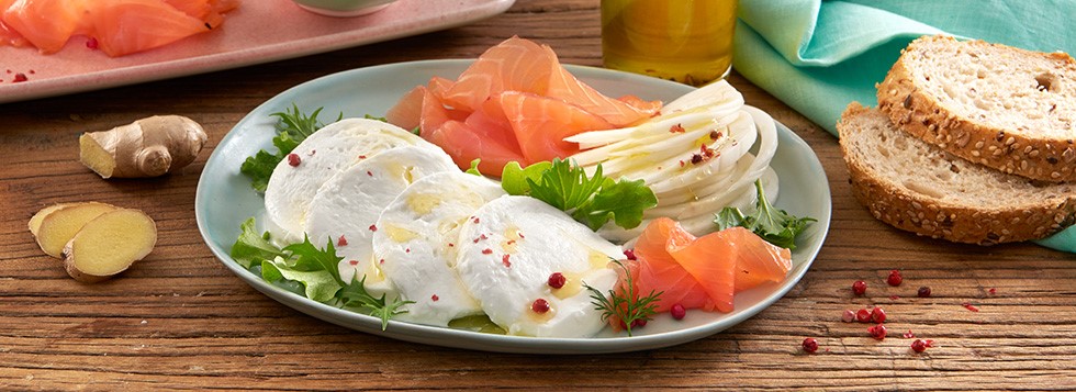 Lachs mit Fenchel, Ingwer und Mozzarella