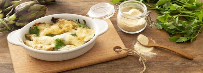 Gratin di carciofi alla mozzarella