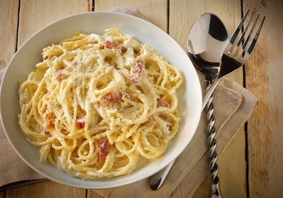 Spaghetti alla carbonara con Pecorino Romano DOP