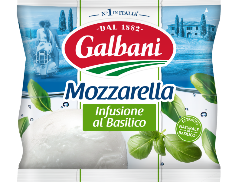Galbani Mozzarella Infusione al Basilico, 125 g in situ