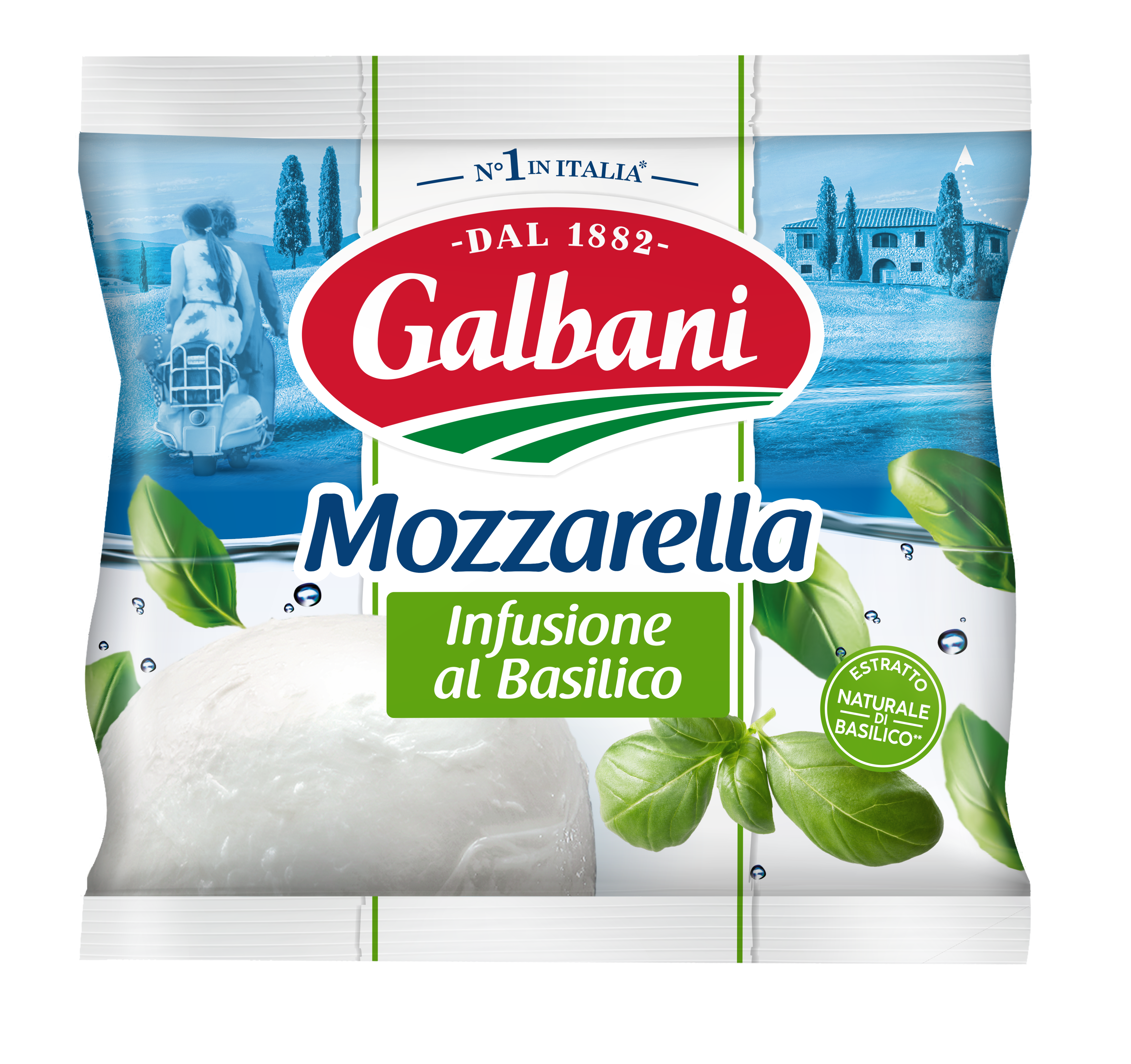 Galbani Mozzarella Infusione al Basilico, 125 g