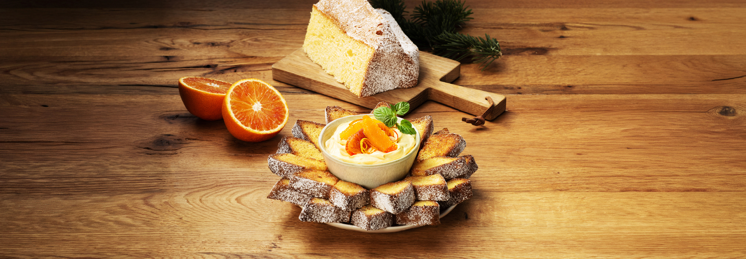Gerösteter Pandoro mit Orangen-Mascarpone-Crème