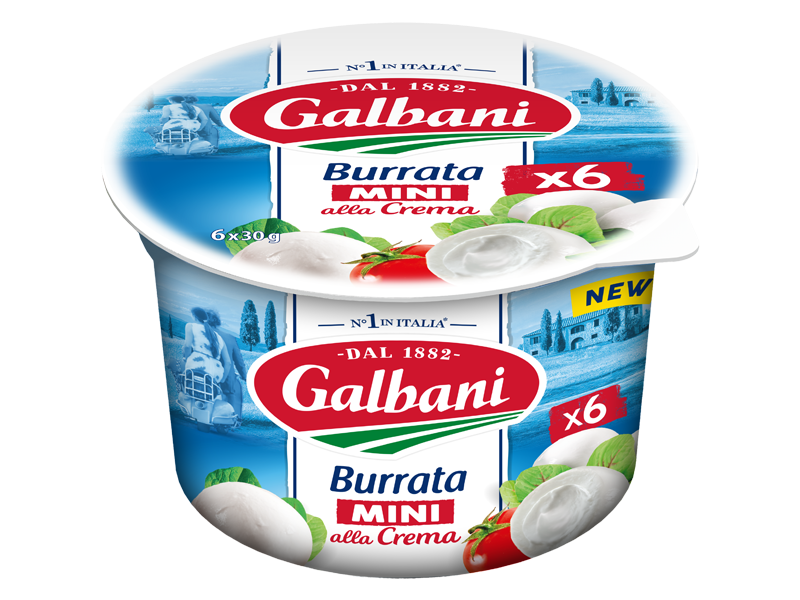 Galbani Burrata Mini alla Crema, 6x30g in situ